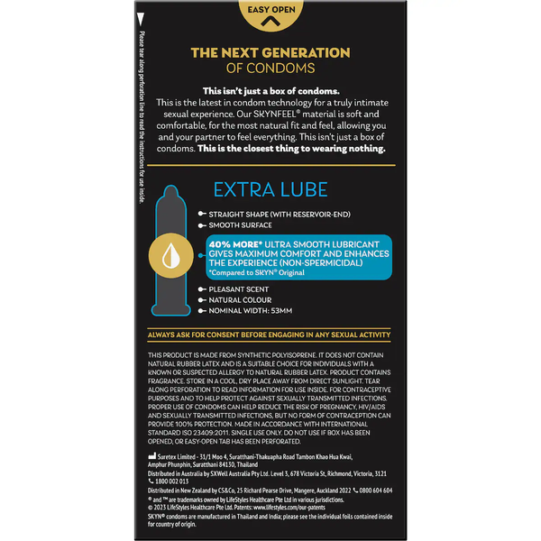 SKYN EXTRA LUBE 10 CONDOMS