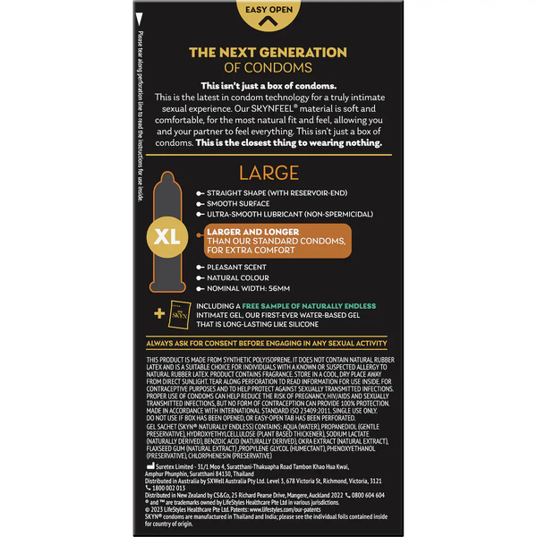 SKYN LARGE 10 CONDOMS