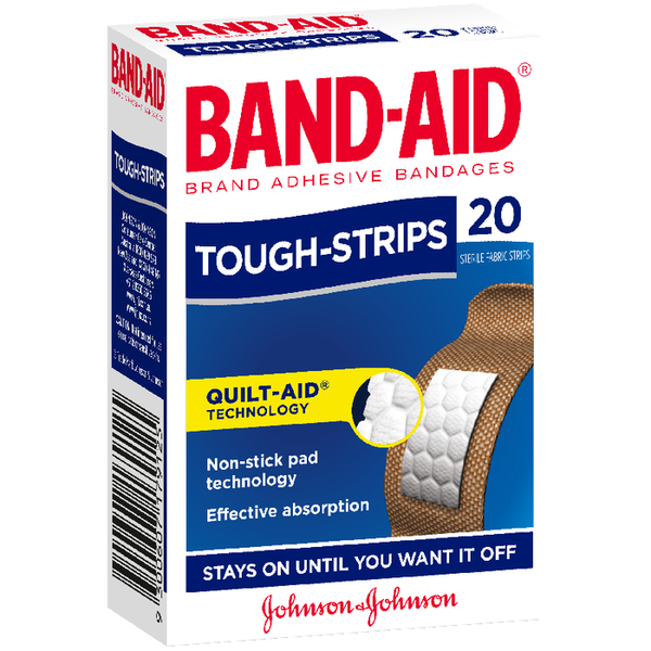 BAND AID T0UGH-STRIPS 20 STERILE STRIPS