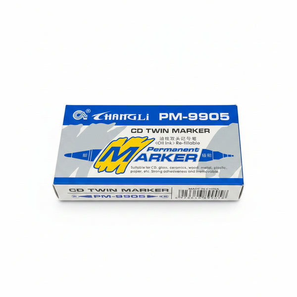 CHANGLI CD TWIN PERMANENT MARKERS & PEN 12PCS