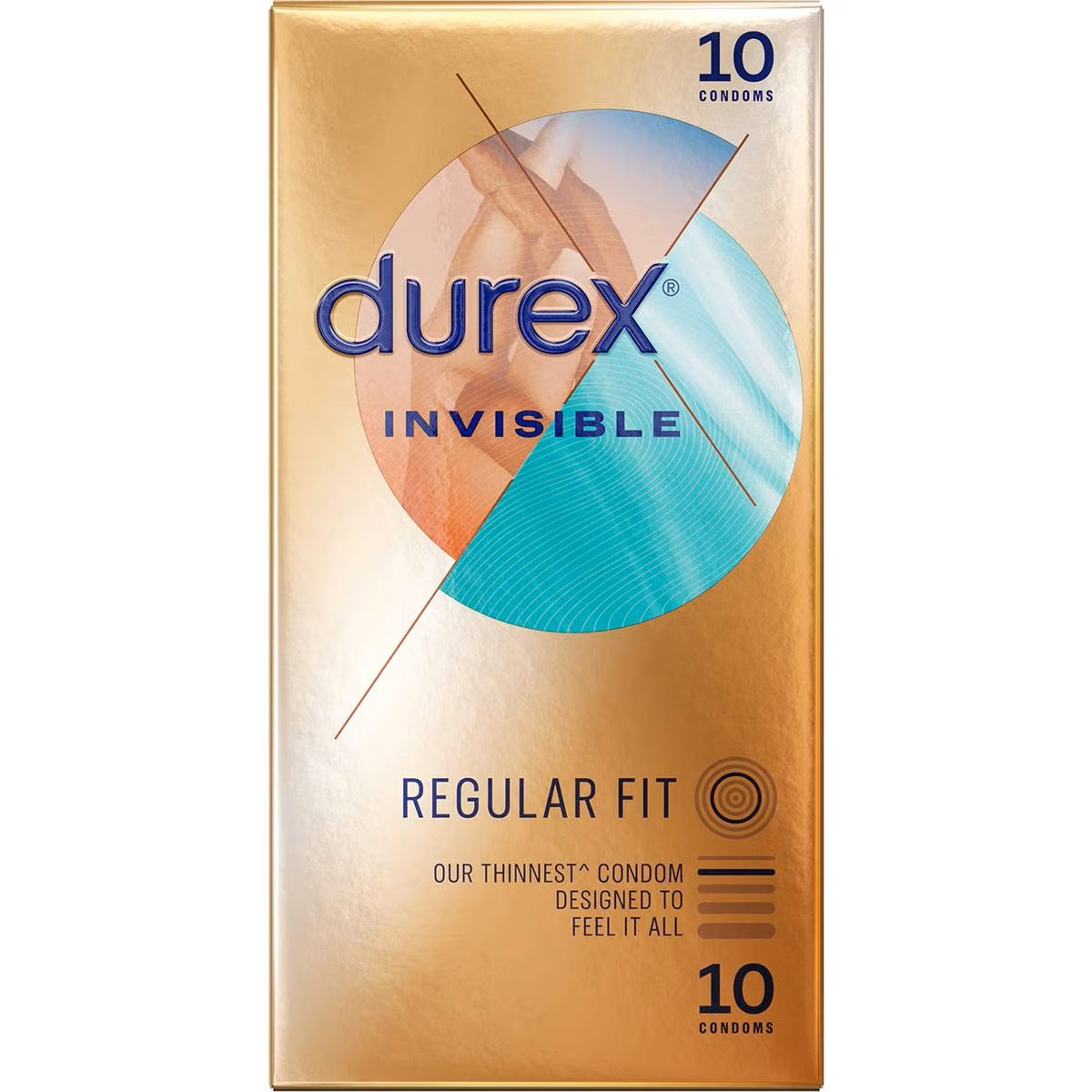 DUREX INVISIBLE EXTRA LUBE REGULAR 10 CONDOMS