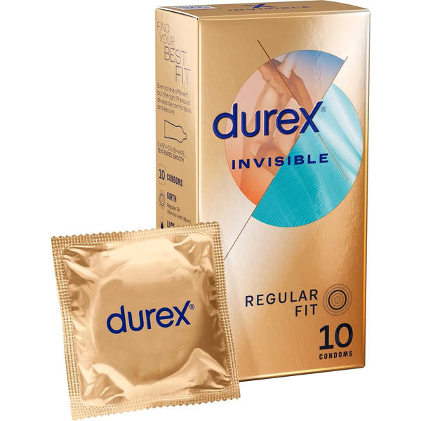 DUREX INVISIBLE EXTRA LUBE REGULAR 10 CONDOMS