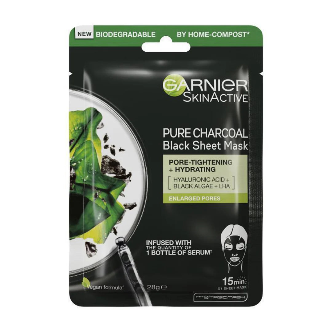 GARNIER PURE CHARCOAL BLACK SHEET MASK