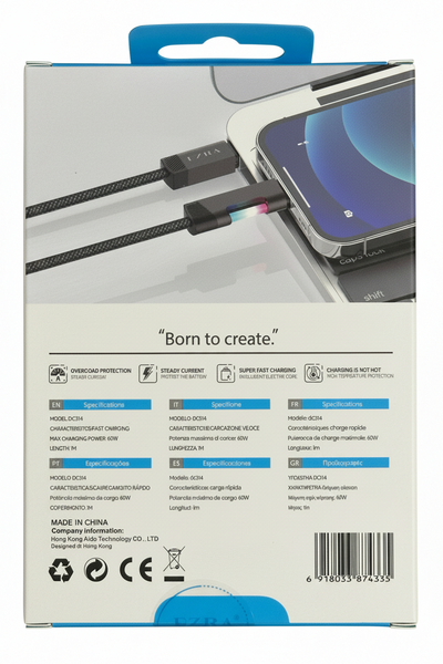 EZRA CHARGING CABLE TYPE C TO C 60W DC314