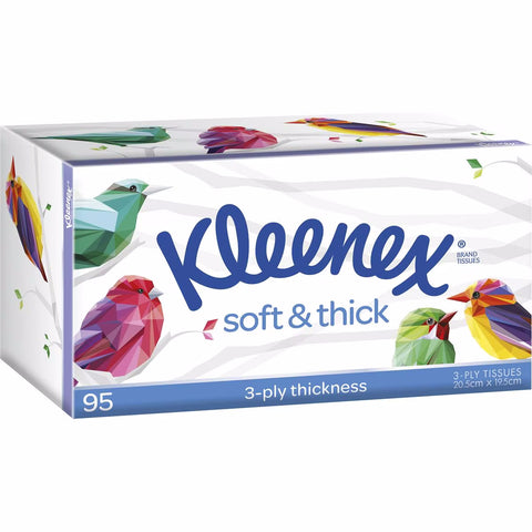 KLEENEX SOFT & THICK 3PLY FACIAL TISSUES 95PK