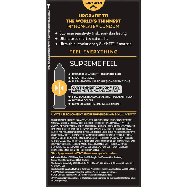 SKYN SUPREME FEEL 10 CONDOMS