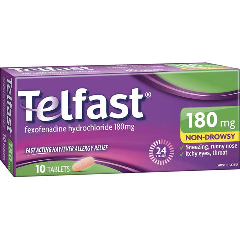 TELFAST HAYFEVER 180MG 10 TABLETS