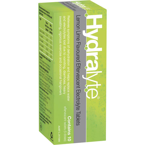 HYDRALYTE LEMON LIME ELECTROLYTE 10 EFFERVESCENT TABLETS