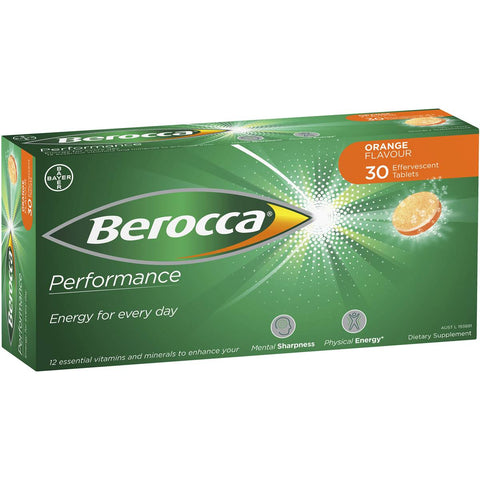 BEROCCA PERFORMANCE ORANGE 30 EFFERVESCENT TABLETS