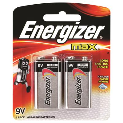 ENERGIZER MAX 9V 2 BATTERIES