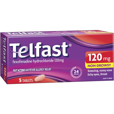 TELFAST HAYFEVER 120MG 5 TABLETS