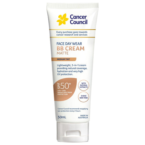 CANCER COUNCIL BB CREAM MATTE MEDIUM TINT 50ML
