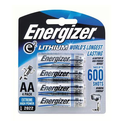 ENERGIZER LITHIUM AA 4 BATTERIES