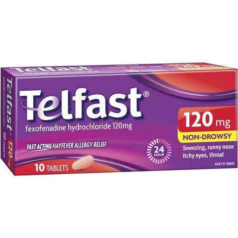 TELFAST HAYFEVER 120MG 10 TABLETS