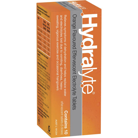 HYDRALYTE ORANGE ELECTROLYTE 10 EFFERVESCENT TABLETS