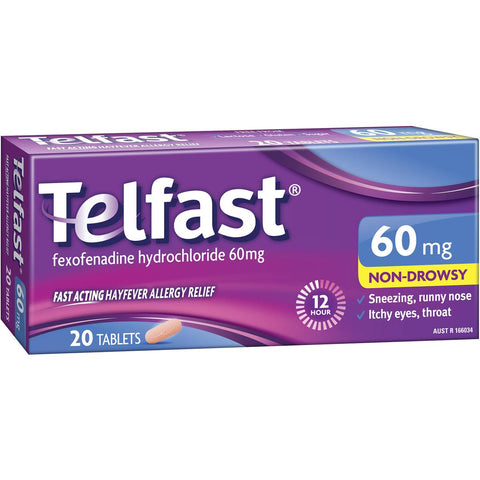 TELFAST HAYFEVER 60MG 20 TABLETS