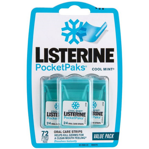 LISTERINE POCKETPAKS COOLMINT 72 ORAL CARE STRIPS