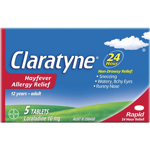 CLARATYNE HAYFEVER RAPID RELIEF 5 TABLETS