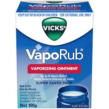 VICKS VAPORUB VAPORIZING OINTMENT 100G