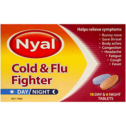 NYAL COLD & FLU FIGHTER DAY/NIGHT 24 TABLETS