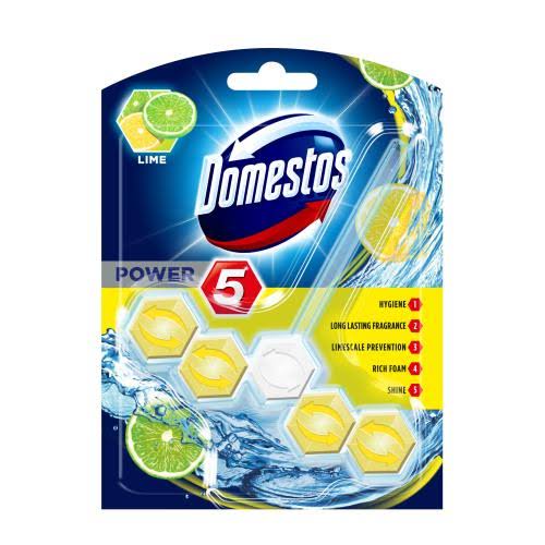 DOMESTOS POWER 5 LIME TOILET BLOCK 55G