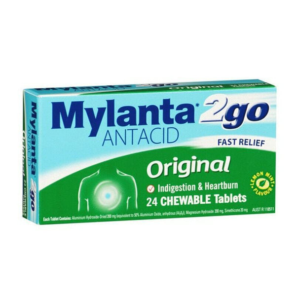 Mylanta 2Go Antacid Original 24 Chewable Tablets